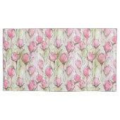 Blush Roze Waterverf Rosebuds Kussensloop (Voorkant-Links)