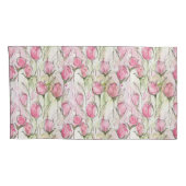 Blush Roze Waterverf Rosebuds Kussensloop (Achterkant-Rechts)