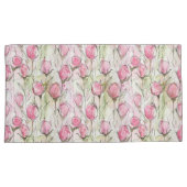 Blush Roze Waterverf Rosebuds Kussensloop (Voorkant-Rechts)