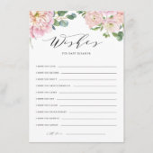 Blush Roze Waterverf Rozen Baby shower Vernissen Informatiekaartje (Voorkant)