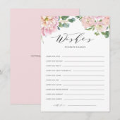 Blush Roze Waterverf Rozen Baby shower Vernissen Informatiekaartje (Voorkant / Achterkant)