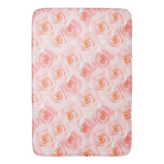  Blush Roze Waterverf Rozen Badmat (Voorkant Verticaal)