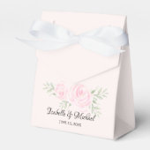 Blush Roze Waterverf Rozen Bruiloft Favor Dozen Bedankdoosjes (Voorkant Zijde)