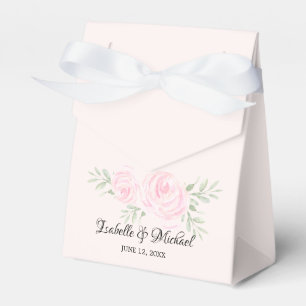 Blush Roze Waterverf Rozen Bruiloft Favor Dozen Bedankdoosjes