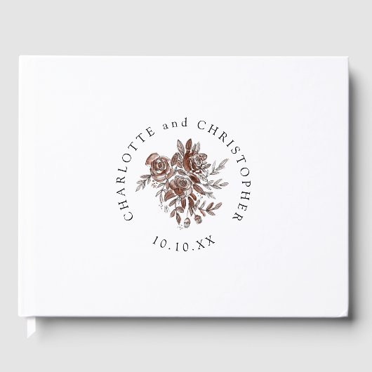 Blush roze waterverf rozen bruiloft gastenboek (Voorkant)