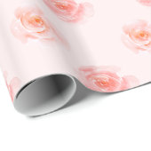 Blush Roze Waterverf Rozen Cadeaupapier (Rol Hoek)