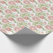 Blush Roze Waterverf Rozen Cadeaupapier (Hoek)