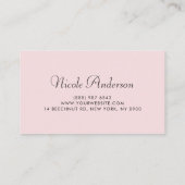 Blush Roze Waterverf Rozen en hydrangeas Visitekaartje (Achterkant)