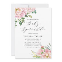 Blush Roze Waterverf Rozen Floral Baby sprint