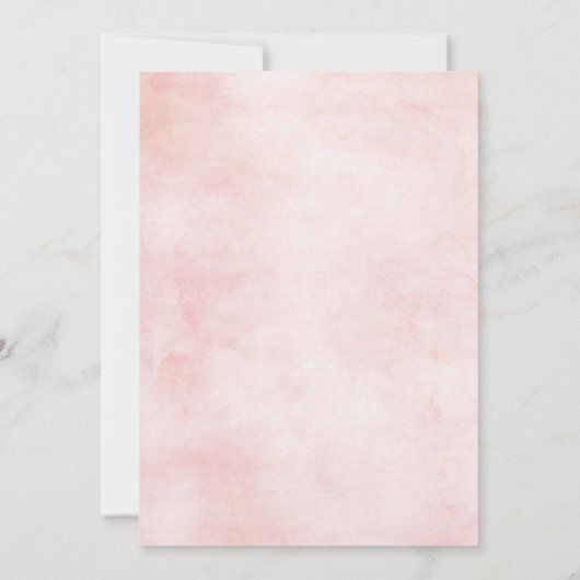 Blush roze Waterverf Rozen Floral Weddenschap Kaart (Achterkant)