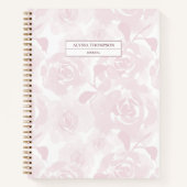 Blush Roze Waterverf Rozen Gepersonaliseerd tijdsc Notitieboek (Voorkant)