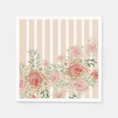 Blush Roze Waterverf Rozen Handgeschilderd Servet (Voorkant)