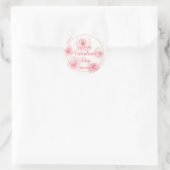 Blush roze waterverf rozen happy valentijns ronde sticker (Tas)