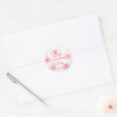 Blush roze waterverf rozen happy valentijns ronde sticker (Envelop)