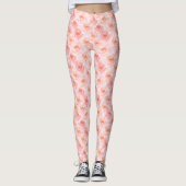 Blush Roze Waterverf Rozen Leggings (Voorkant)