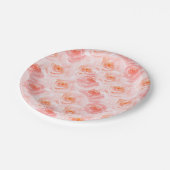 Blush Roze Waterverf Rozen Papieren Bordje (Gekanteld)