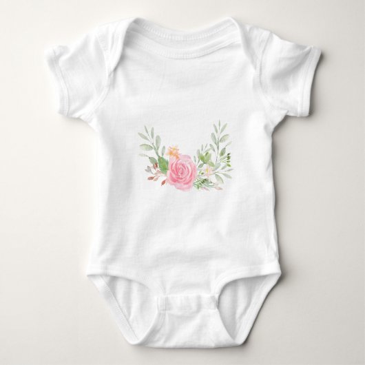 Blush roze waterverf rozen romper (Voorkant)
