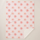Blush Roze Waterverf Rozen Sherpa Deken (Voorkant)