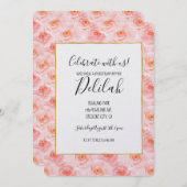 Blush Roze Waterverf Rozen Verjaardag Kaart (Voorkant / Achterkant)