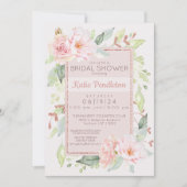 Blush Roze Waterverf Rozen Vrouwelijke Bruid Kaart (Voorkant)