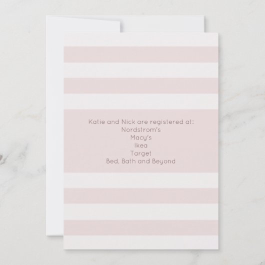 Blush Roze Waterverf Rozen Vrouwelijke Bruid Kaart (Achterkant)