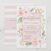 Blush Roze Waterverf Rozen Vrouwelijke Bruid Kaart (Voorkant / Achterkant)