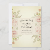 Blush Roze Waterverf  Save The Date (Voorkant)