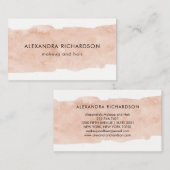 Blush Roze Waterverf Splash Visitekaartje (Voorkant / Achterkant)