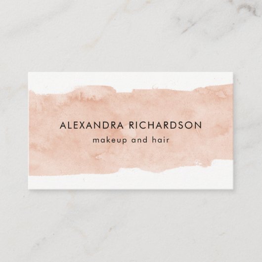 Blush Roze Waterverf Splash Visitekaartje (Voorkant)