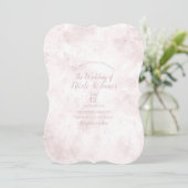 Blush roze Waterverf Stain Modern Glam Weddenschap Kaart (Staand voorkant)