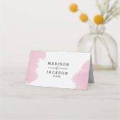 Blush roze Waterverf streken Modern tafelnummer Plaatskaartje (Achterkant)