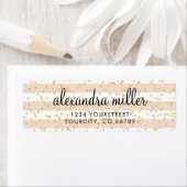 Blush Roze Waterverf Stripes Gold Faux Folie Stipp Etiket (Insitu)