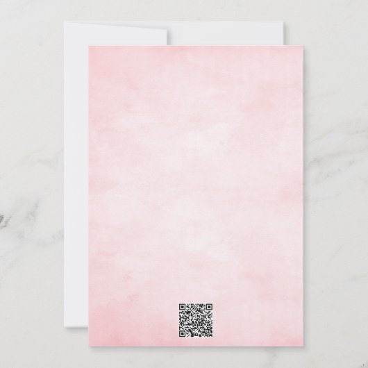 Blush Roze Waterverf Trouwjurk Vrijgezellenfeest Kaart (Achterkant)