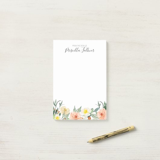 Blush roze Waterverf van het bureau van Post-it® Notes (Op bureau)