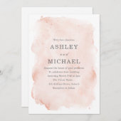 Blush roze Waterverf Verf plash Weddenschap Kaart (Voorkant / Achterkant)