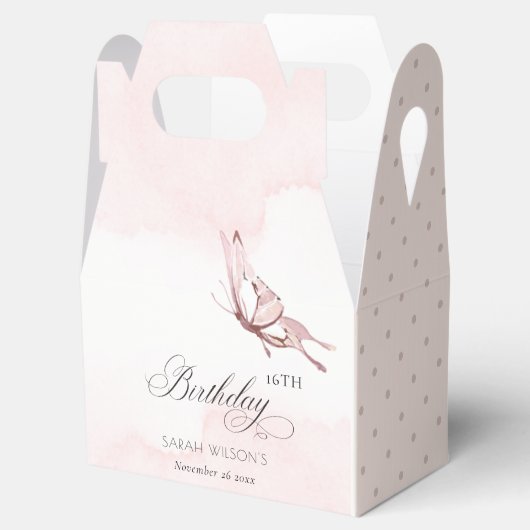 Blush roze Waterverf vlinder elke dag Bedankdoosjes (Geopend)