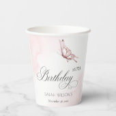 Blush roze Waterverf vlinder elke dag Papieren Bekers (Achterkant)