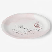 Blush roze Waterverf vlinder elke dag Papieren Bordje (Gekanteld)