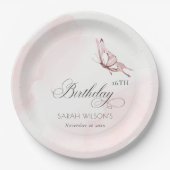 Blush roze Waterverf vlinder elke dag Papieren Bordje (Voorkant)