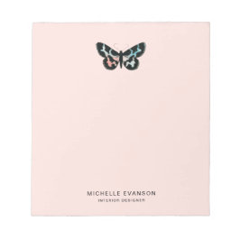 Blush Roze Waterverf Vlinder Logo Notitieblok