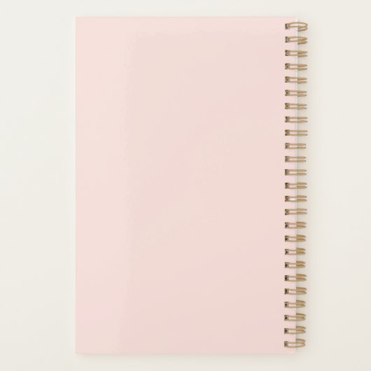  Blush Roze Waterverf Vlinder Logo Planner (Achterkant)