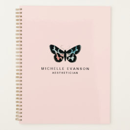  Blush Roze Waterverf Vlinder Logo Planner