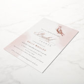 Blush Roze Waterverf Vlinder Vrijgezellenfeest Folie Uitnodiging (Gedraaid)