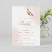 Blush Roze Waterverf Vlinder Vrijgezellenfeest Folie Uitnodiging (Staand Voorkant)