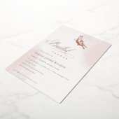 Blush Roze Waterverf Vlinder Vrijgezellenfeest Folie Uitnodiging (Gedraaid)