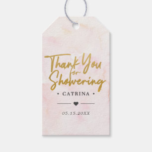 Blush Roze Waterverf Vrijgezellenfeest Bedankt Gif Cadeaulabel