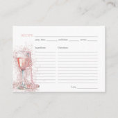 Blush Roze Waterverf Vrijgezellenfeest Recept Aanv Informatiekaartje (Achterkant)