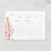 Blush Roze Waterverf Vrijgezellenfeest Recept Aanv Informatiekaartje (Achterkant)
