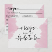 Blush Roze Waterverf Vrijgezellenfeest Recept Kaar Briefkaart (Voorkant / Achterkant)