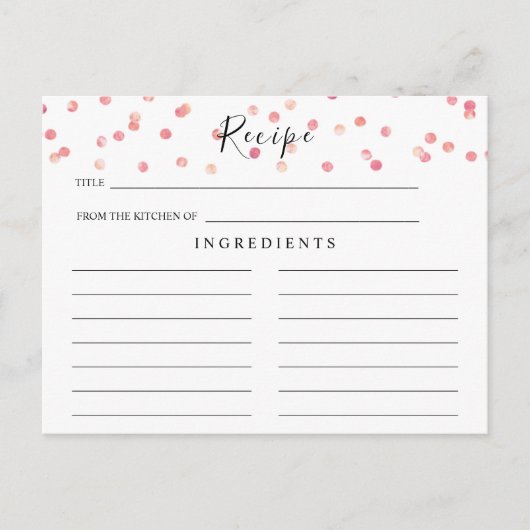 Blush roze, Waterverf Vrijgezellenfeest Recipkaart Briefkaart (Voorkant)
